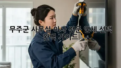 무주군 사무실 이사, 전문 업체 선택 완벽 가이드
